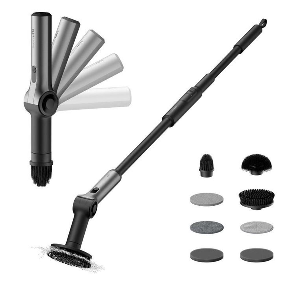 HOTO Flexi Cordless Electric Spin Scrubber, Adjustable Angle.